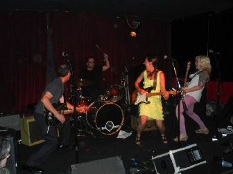 A photo from The Cucumbers very last performance at Maxwell's, Juy 2013. With Alice Genese on bass and Ray Ketchum on drums.